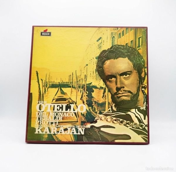 VERDI OTELLO - KARAJAN, DEL MONACO, TEBALDI - CAJA 3 LPs DECCA STEREO 1961