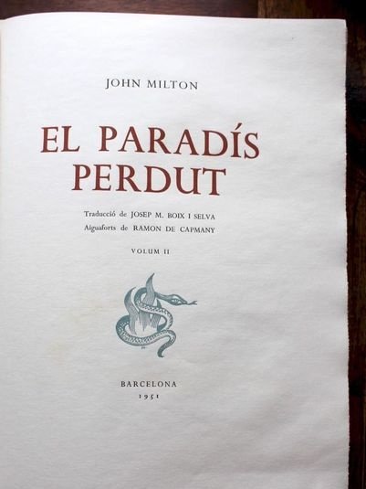 El paradis perdut. John milton- aiguaforts de ramon de capmany .exemplar nº 143 -1950 2 vol. – foto 24